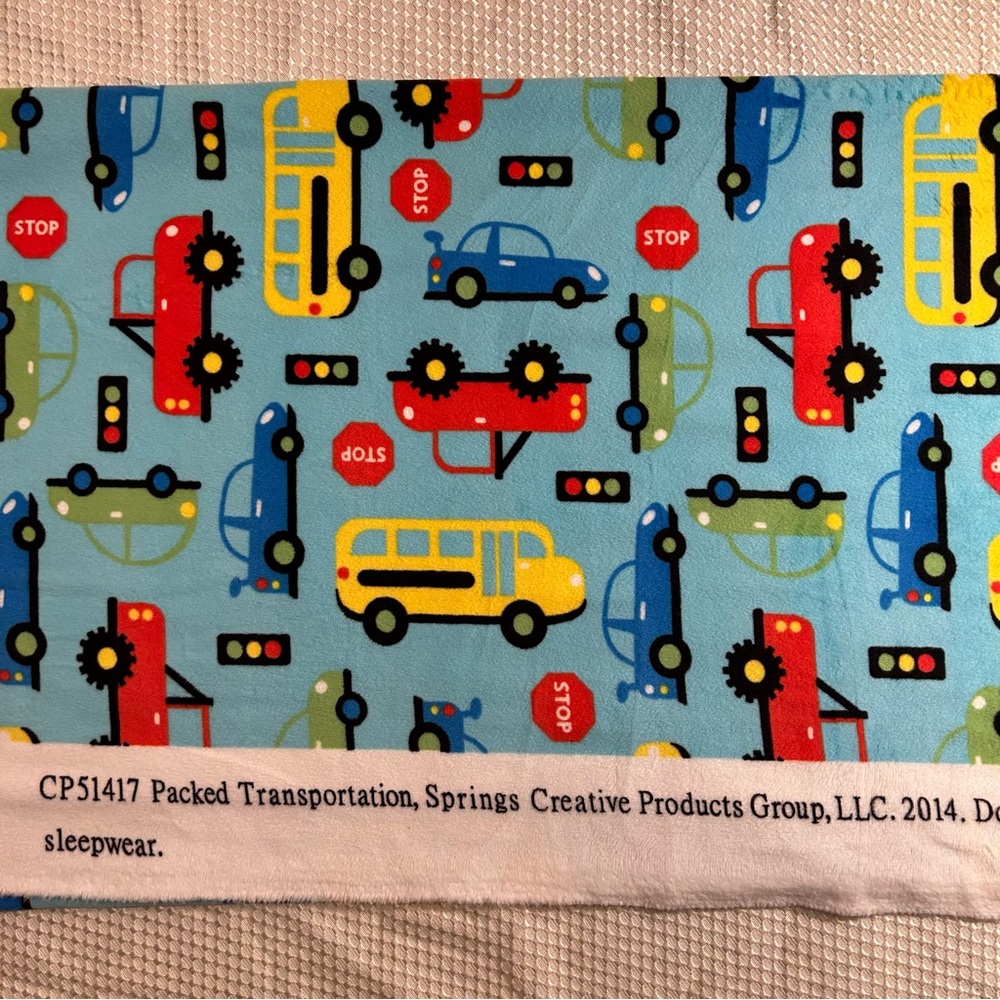 2 yds Velour Fabric Cars & Trucks (F01) - Picture 2 of 3